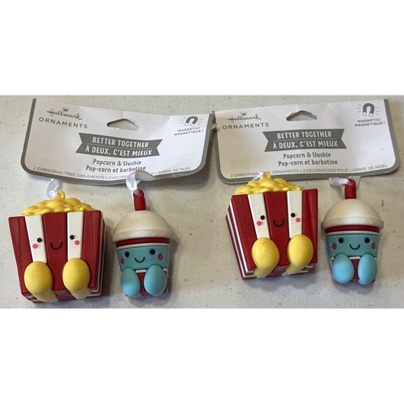 2 X 2-pk Hallmark Ornaments Popcorn & Slushie Plastic Tree Ornaments (NWT) - Picture 4 of 16